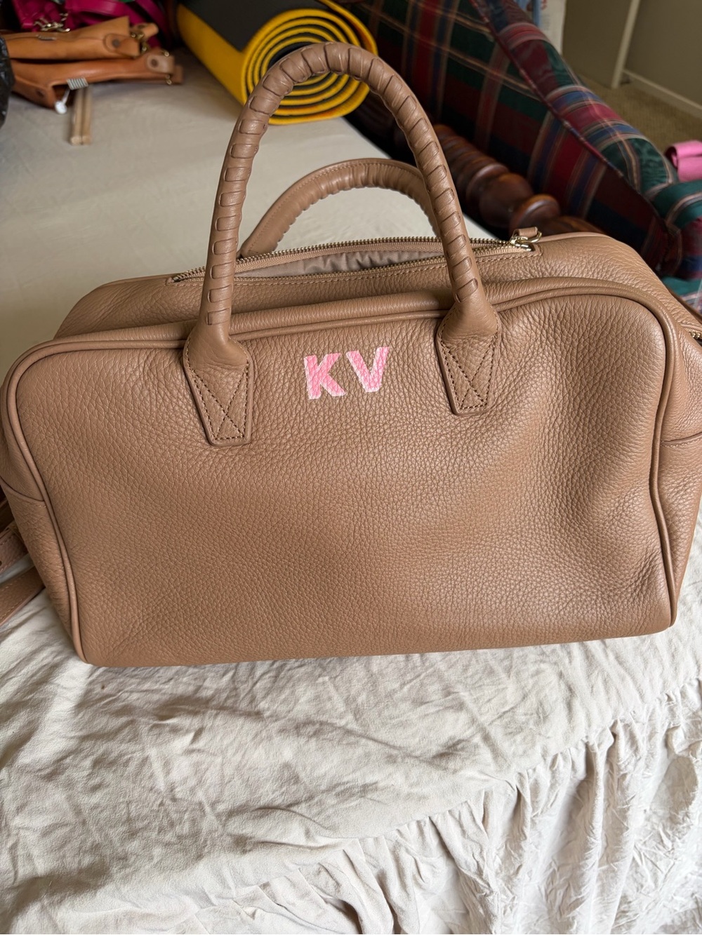 Leatherology Park Full Satchel NWOT Pebbled Tan